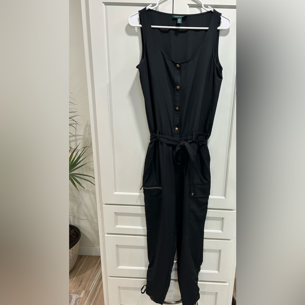 Like New Lauren Ralph Lauren Black Sleeveless Jumpsuit